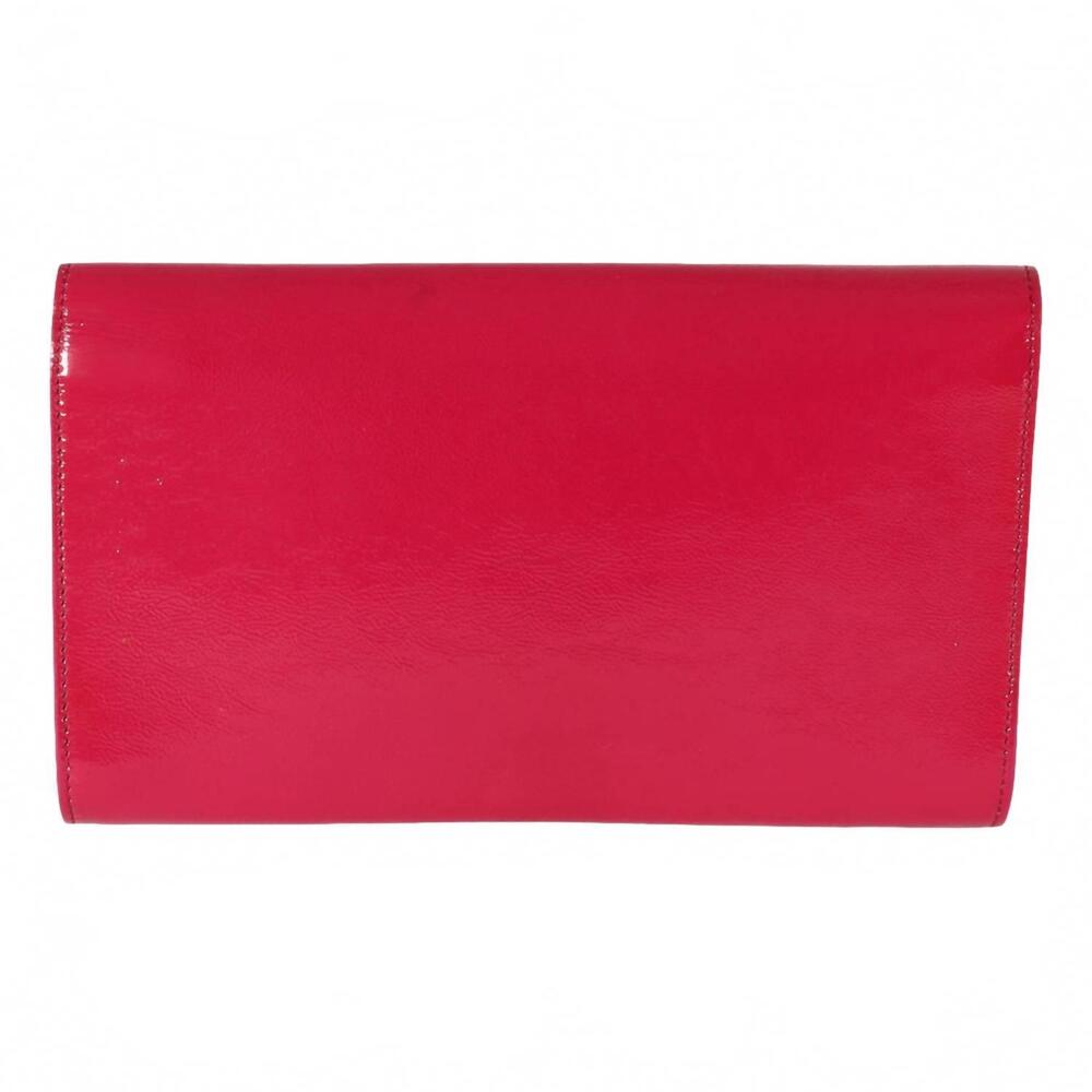 NEW SAINT LAURENT women's belle de jour leather clutch in pink patent - Picture 2 of 7